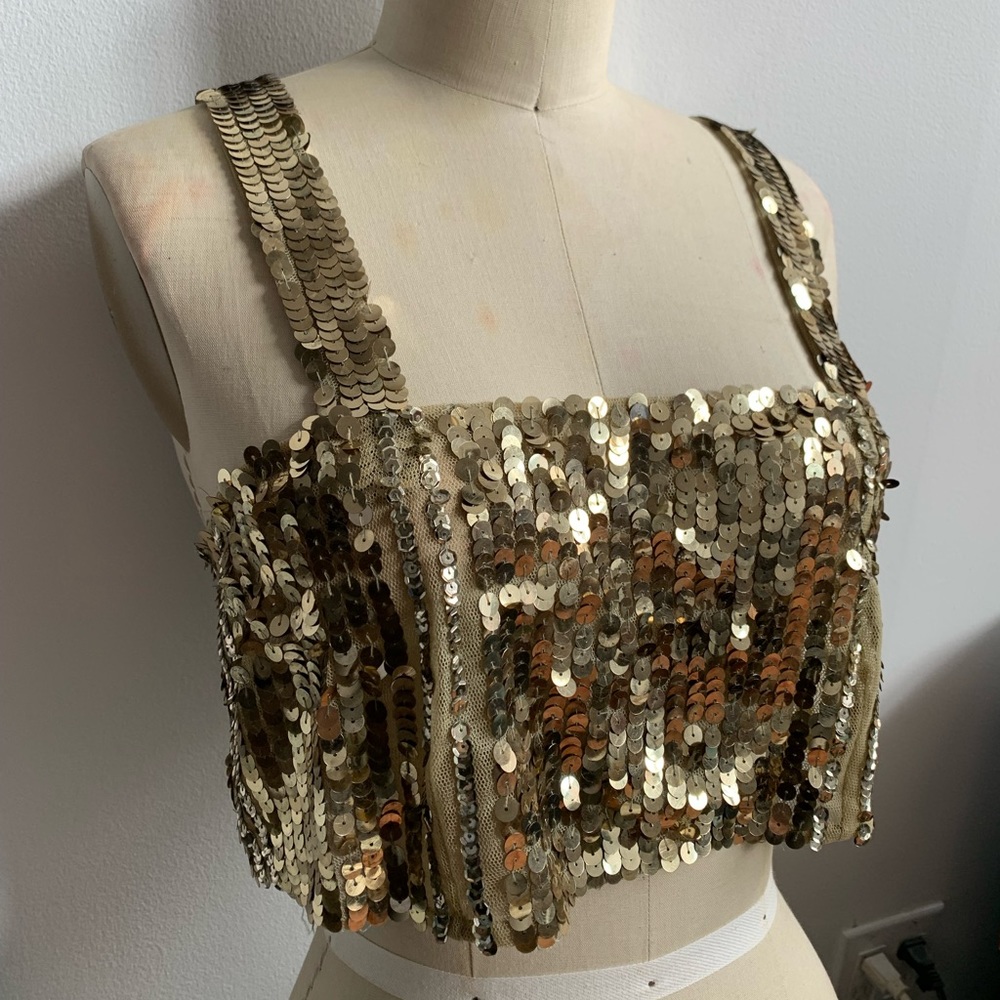 Marni Sequin Mesh Cropped Tank